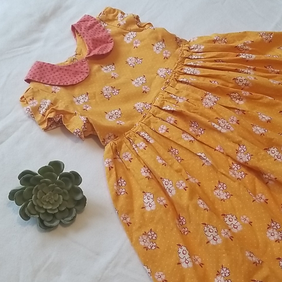 Fleur + Dot Mustard Floral Boutique Pan Dress - Picture 4 of 8